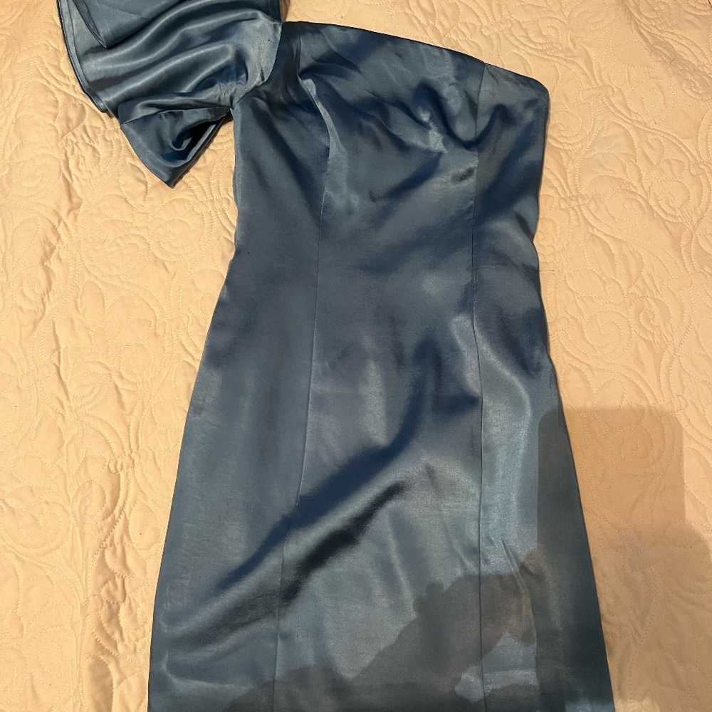 Blue Free People Satin Mini Dress